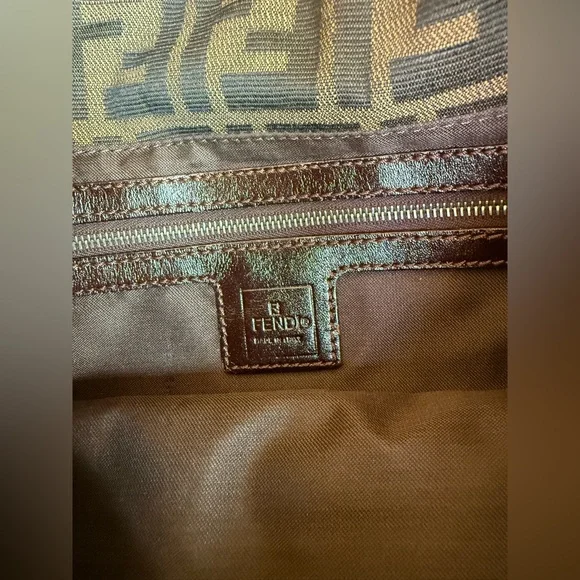 RARE VINTAGE FENDI handbag ๐ Fendi Zucchino hobo bag in brown GOOD CONDITION! - Picture 12 of 16